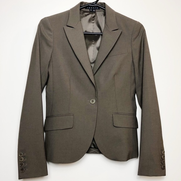 Theory Jackets & Blazers - Theory Hayward Olive Brown Blazer